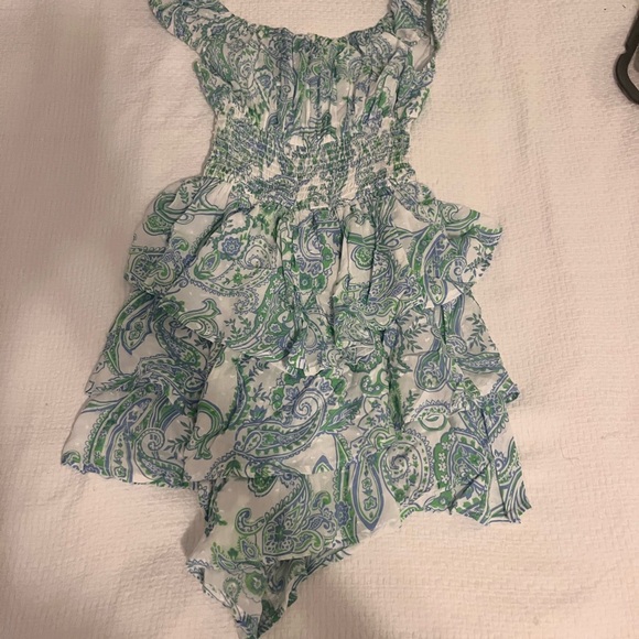 Sky to Moon Paisley Dress in Green and Blue - Picture 2 of 3